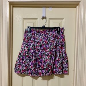 Purple Floral Skirt